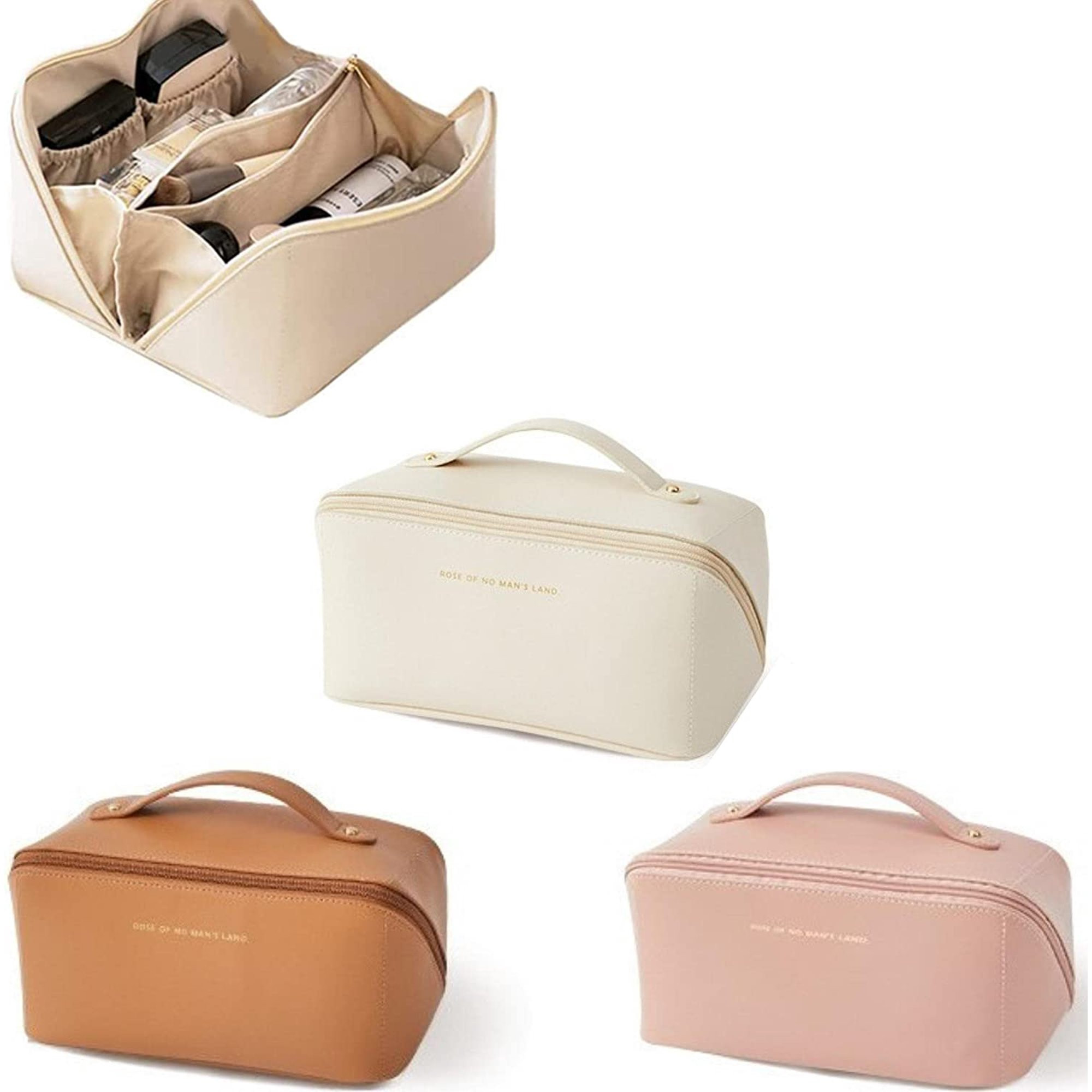 Cosmetic Beauty Bag for Purse Travel Handy Makeup Pouch for Women Girls with Handle, Divider - To... | Walmart (US)