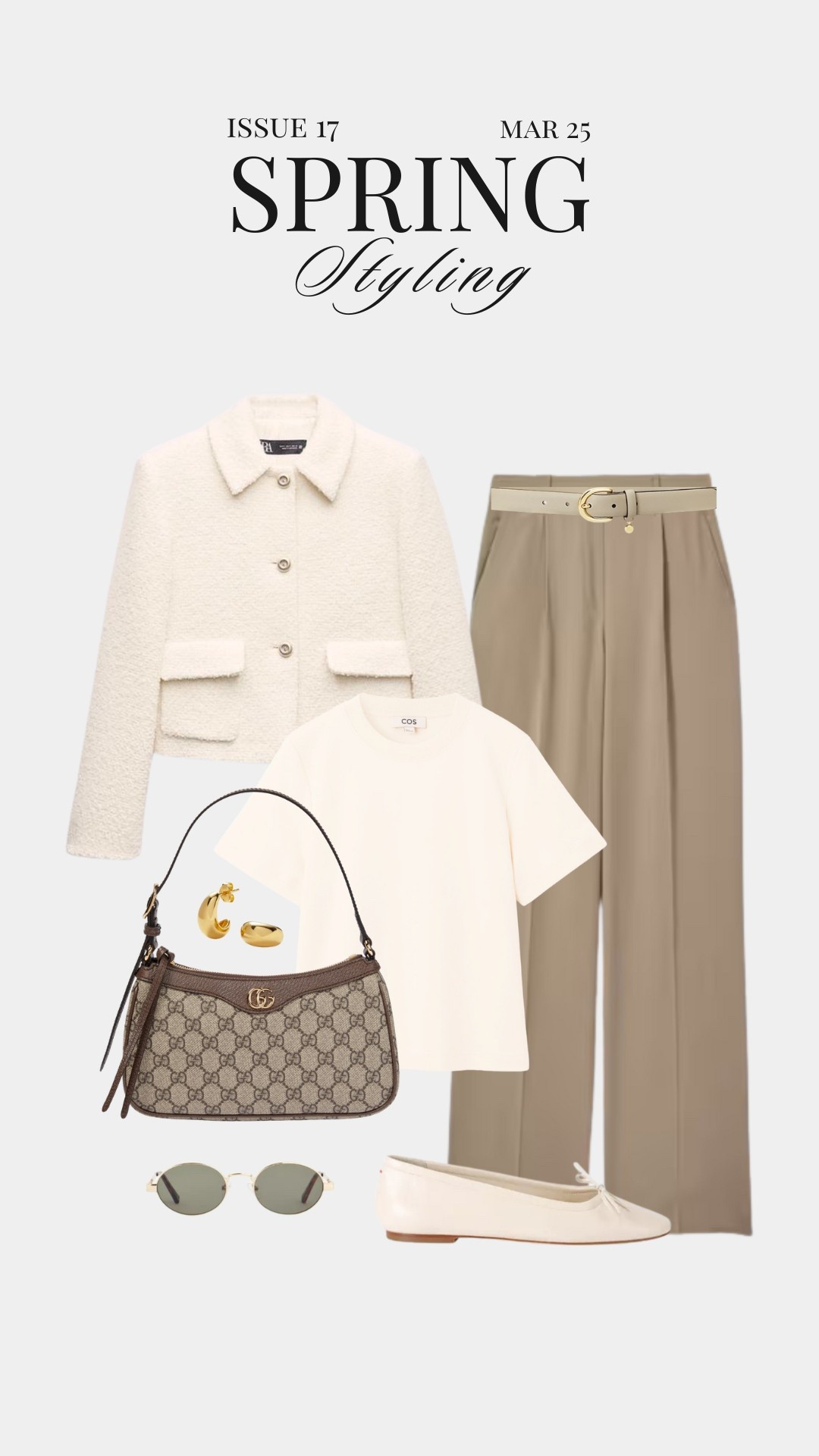 Styling a cream boucle jacket with tailored trousers and classic t-shirt, with taupe and cream accessories 🤍 perfect dressy smart casual neutral cream look for spring workwear office wardrobes, as well as elevated city looks too

#LTKspring #LTKstyletip #LTKworkwear