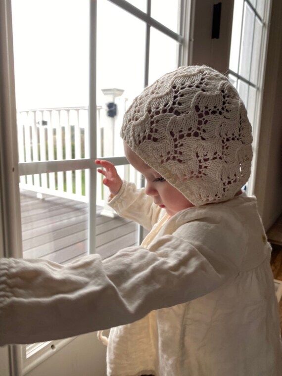 Baby Bonnet Baby Lace Bonnet  Spring Girl Knit Bonnet Summer Baby Bonnet Lace Bonnet Shower Gift ... | Etsy (US)