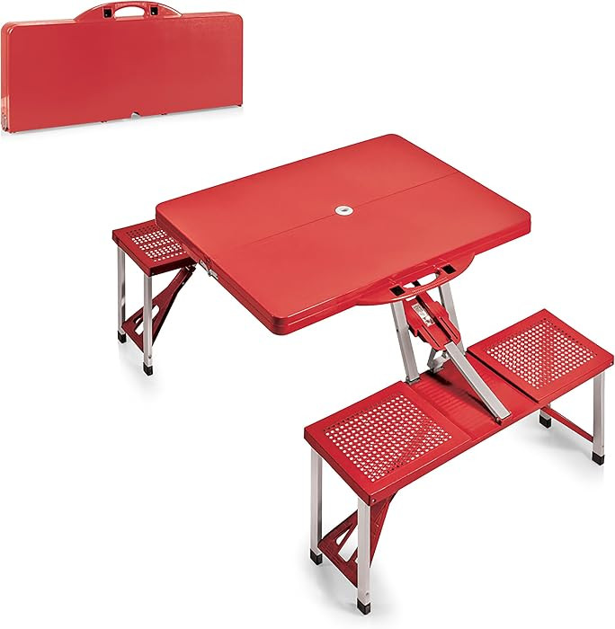 Picnic TIME Portable Folding Picnic Table with Seats for 4, Collapsible Aluminum Table with Bench... | Amazon (US)