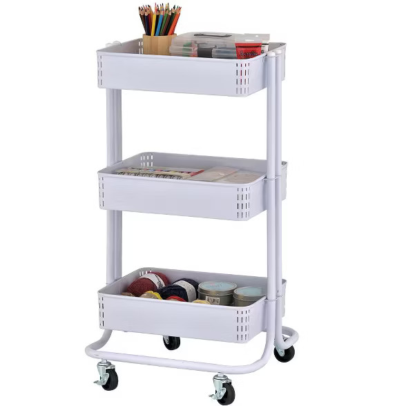 ECR4Kids 3-Tier Metal Rolling Utility Cart - Mobile Storage Organizer | Target