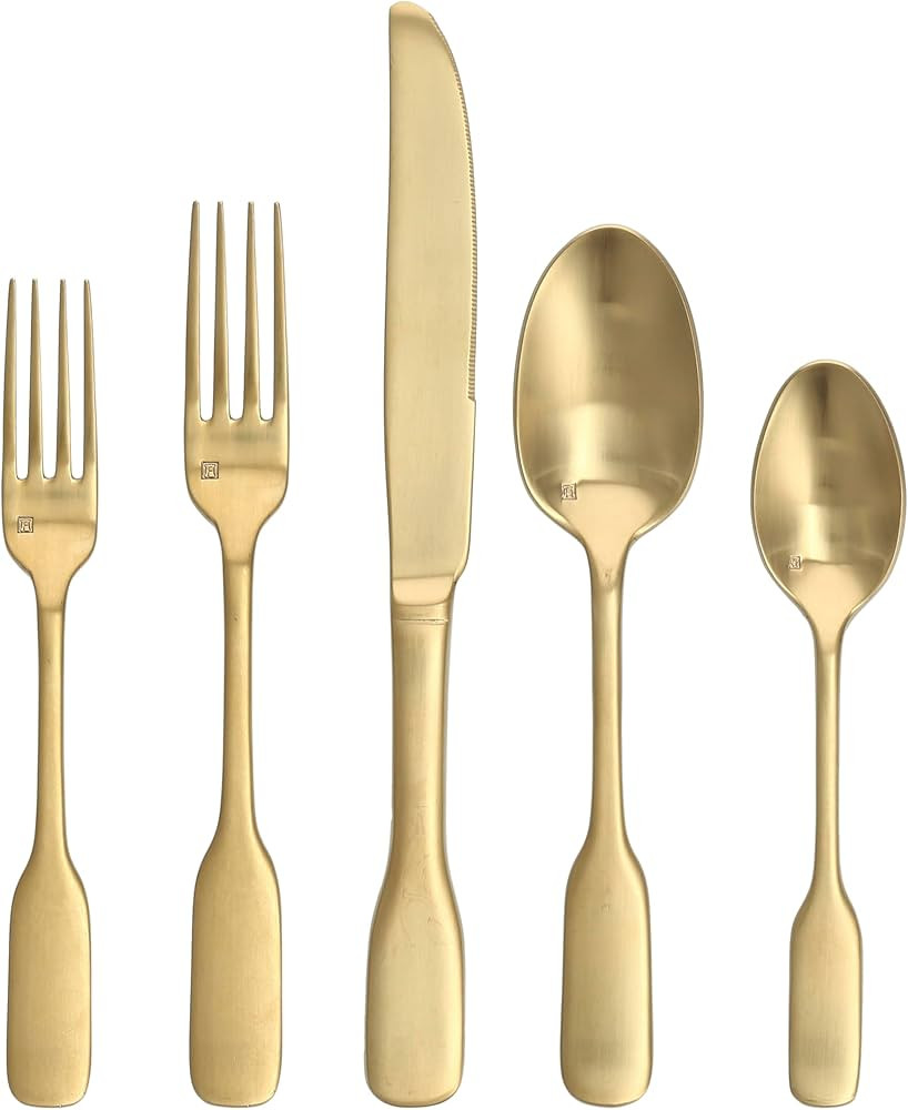 Fortessa Ashton Brushed Gold 20 Piece Set, Service for 4 | Amazon (US)