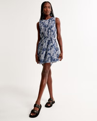 High-Neck Plisse Mini Dress | Abercrombie & Fitch (US)