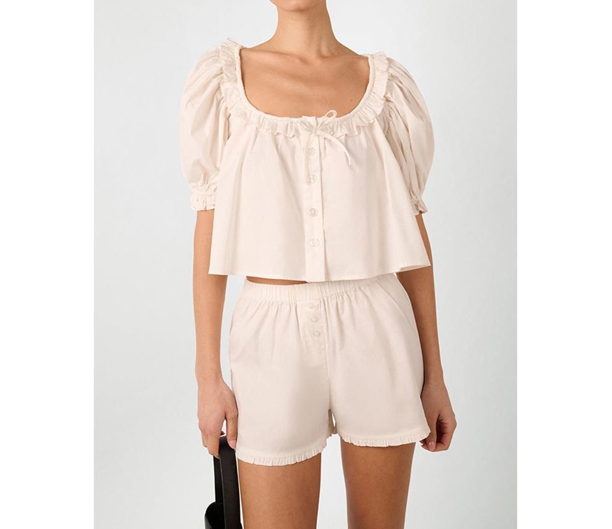 WeWoreWhat Women's Puff Sleeve Button Up Top - Ivory | Macy's