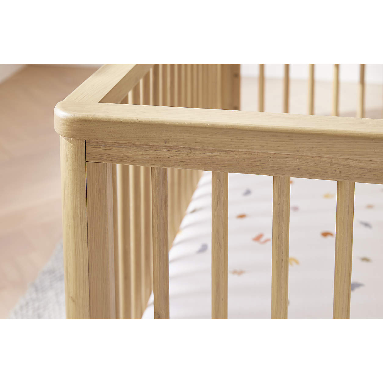 Bodie Natural Oak Wood Convertible Crib + Reviews | Crate & Kids | Crate & Barrel