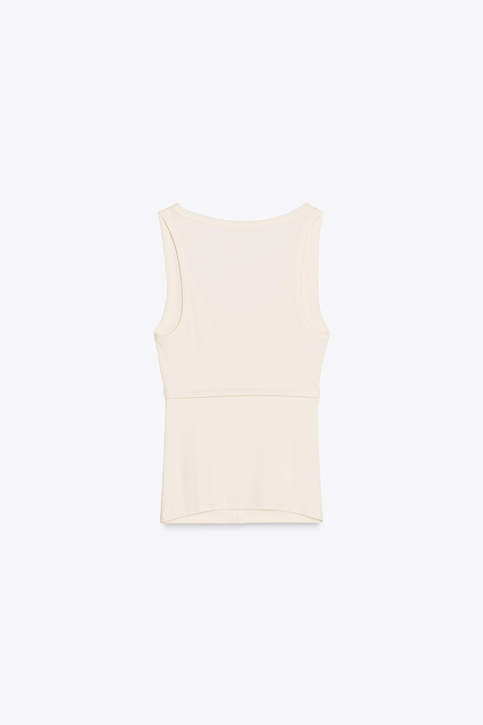 RIBBED TOP WITH OPENING | Zara US