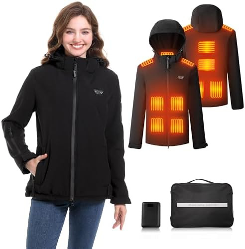 Heated Jacket for Women 14400 mAh Battery Pack Lightweight Water-Resistant Slim Fit Heated Coat w... | Amazon (US)