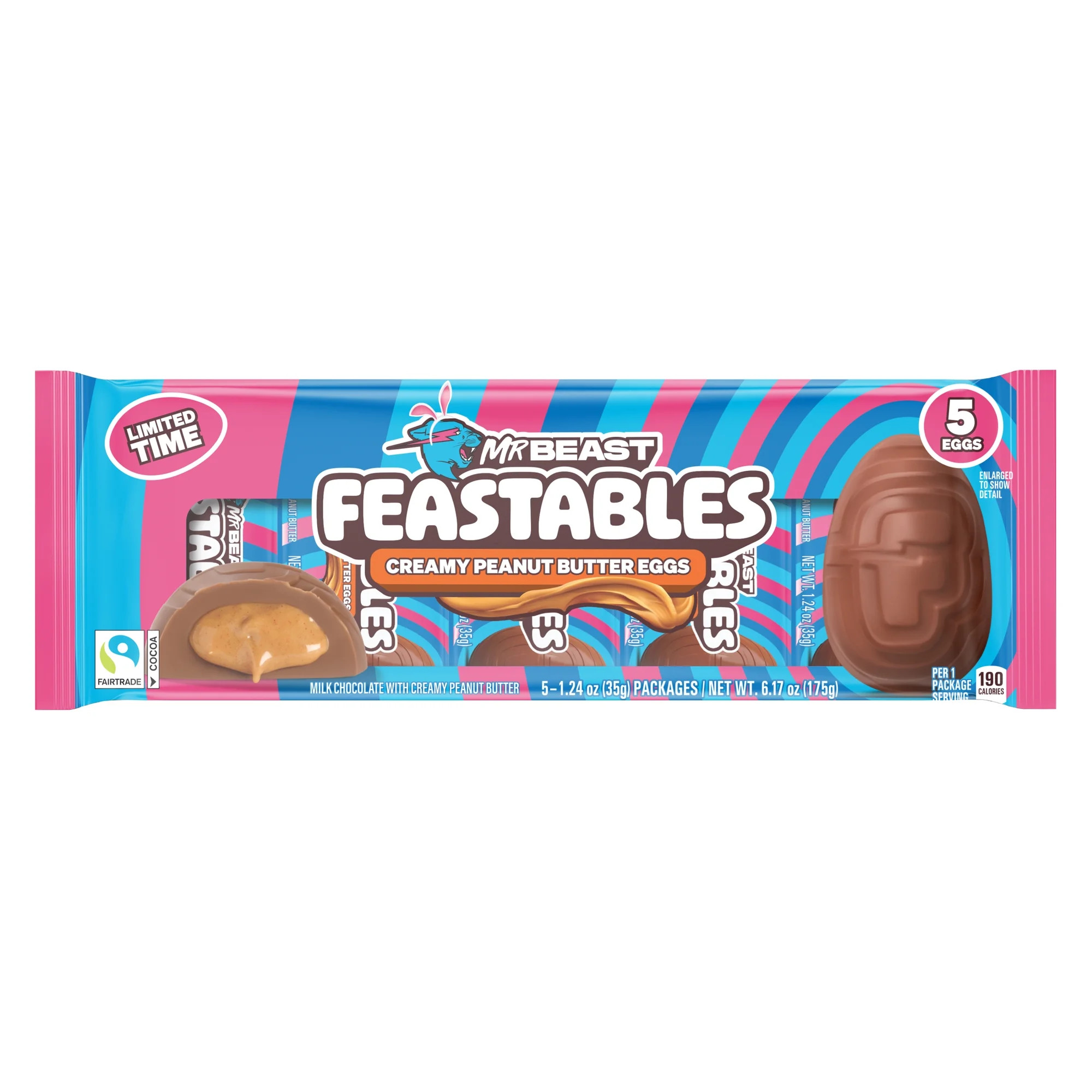 Feastables MrBeast Easter Egg Peanut Butter Cup (35g), 5 Count | Walmart (US)