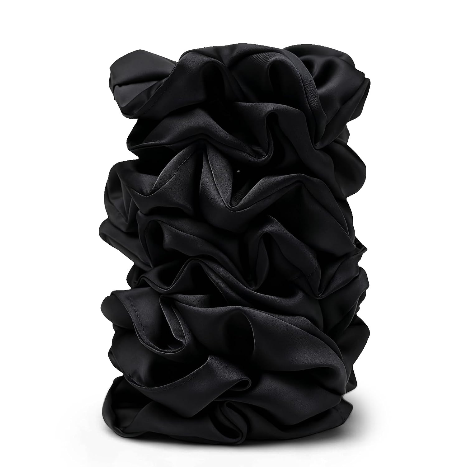 Satin Scrunchies for Women – 8PCS Black Silk Hair Ties – No Crease, Frizz-Free, Gentle Elastic Hair Bands for Thick & Thin Hair, Soft & Stylish Hair Accessories Gifts | Amazon (US)