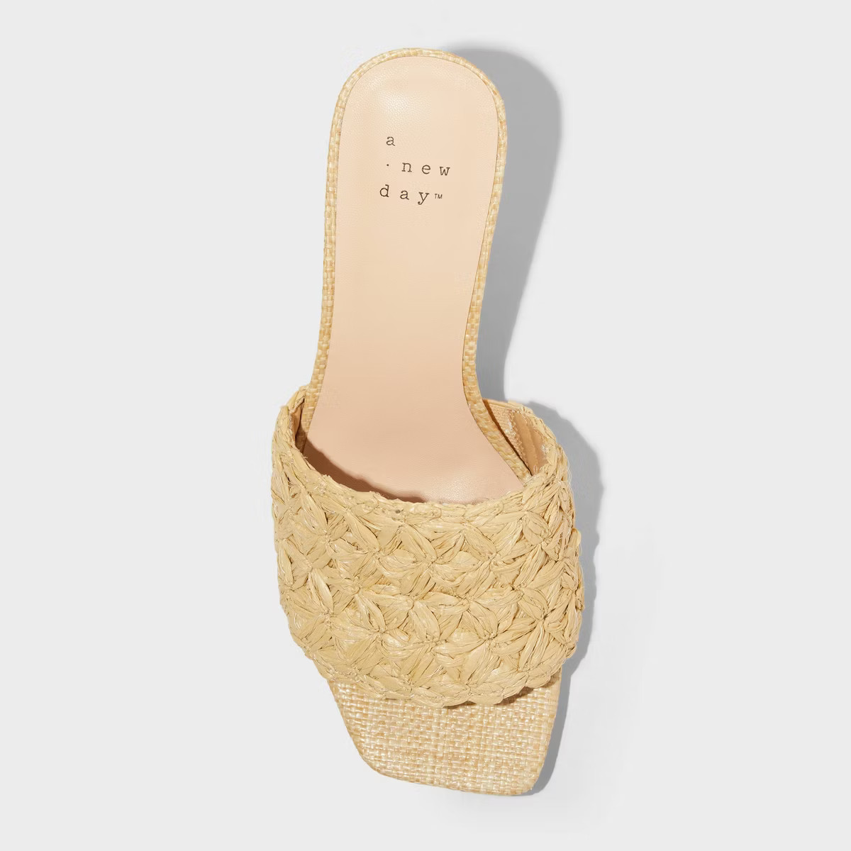 Women's Ayla Raffia Slide Heels with Memory Foam Insole - A New Day™ Tan | Target