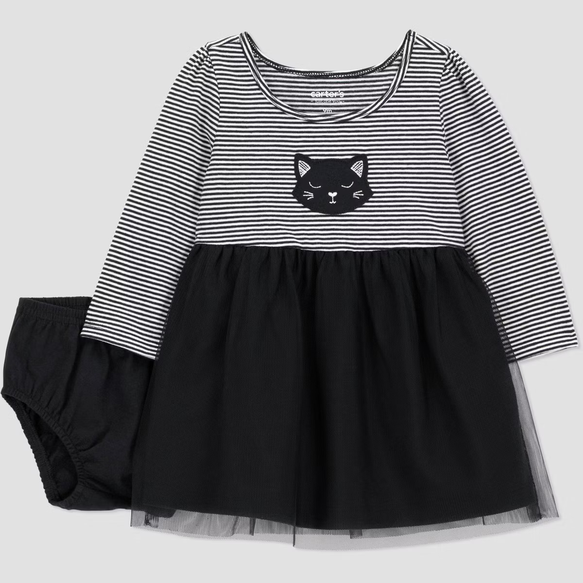 Carter's Just One You® Baby Girls' Halloween Striped Cat Dress - Black | Target