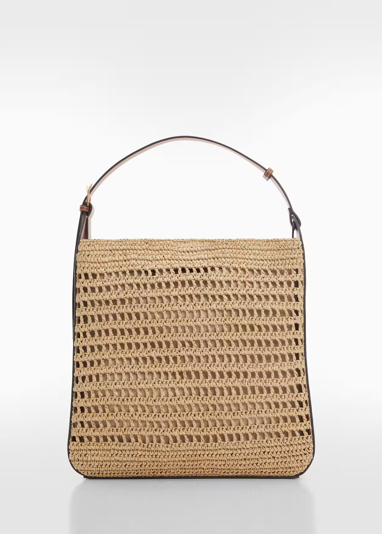 Natural fiber sack bag -  Women | Mango USA | MANGO (US)