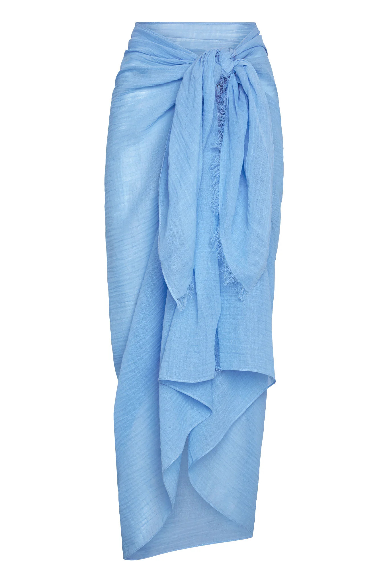 St. Tropez Sarong - Ibiza Blue Crinkle Linen | Monday Swimwear