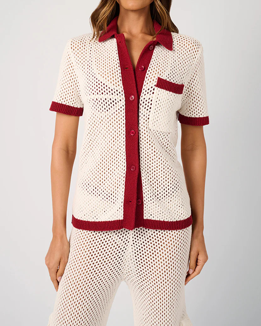 Oversized Crochet Button-up Shirt | We Wore What