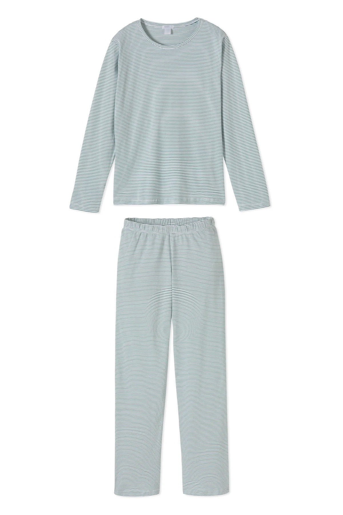 Pima Crew Long-Long Set in Classic Green | Lake Pajamas