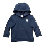 Carhartt baby boys Knit Long Sleeve Hoodneck Sweatshirt, Dark Denim, 18 Months US | Amazon (US)
