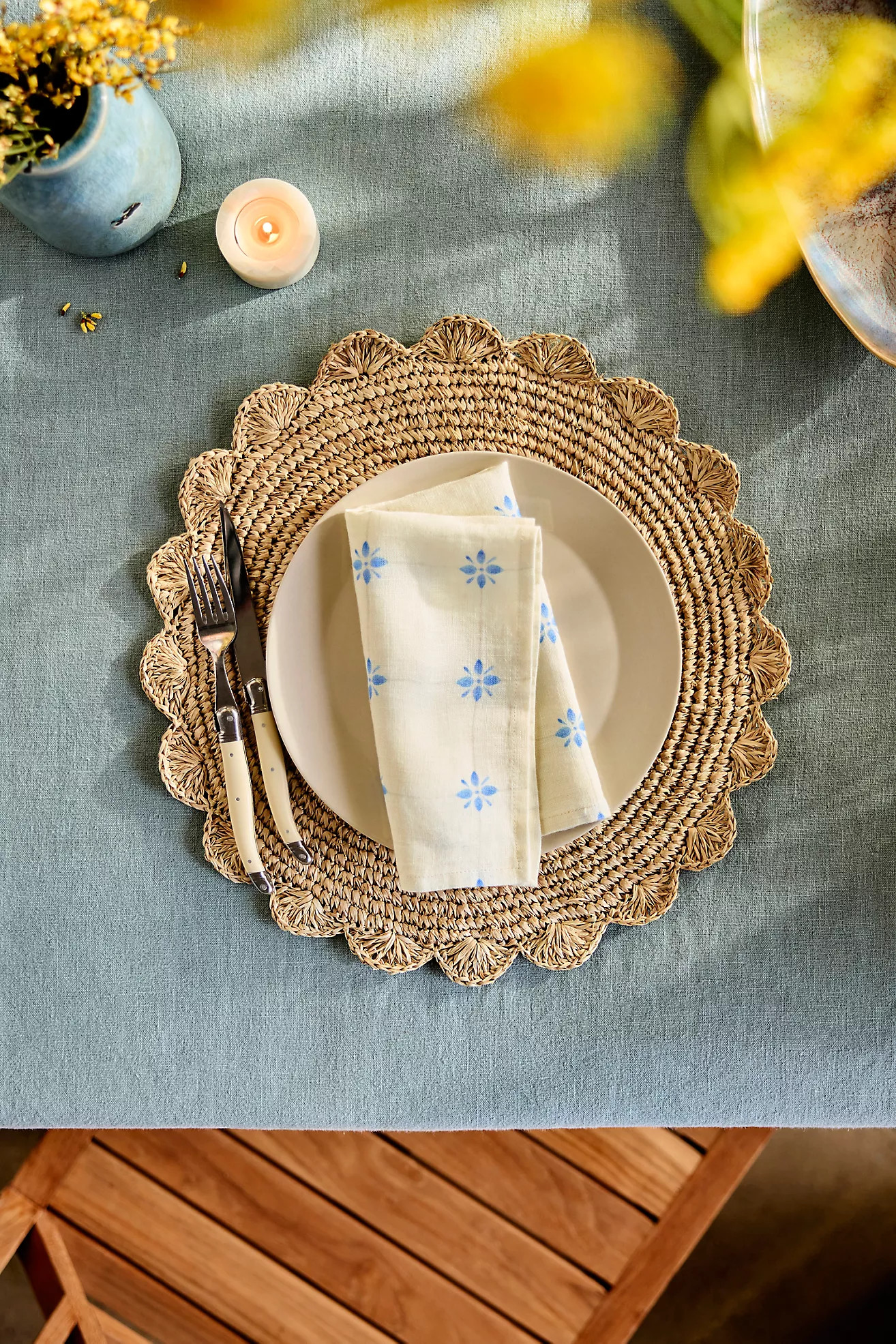 Scalloped Woven Palm Placemat | Anthropologie (US)