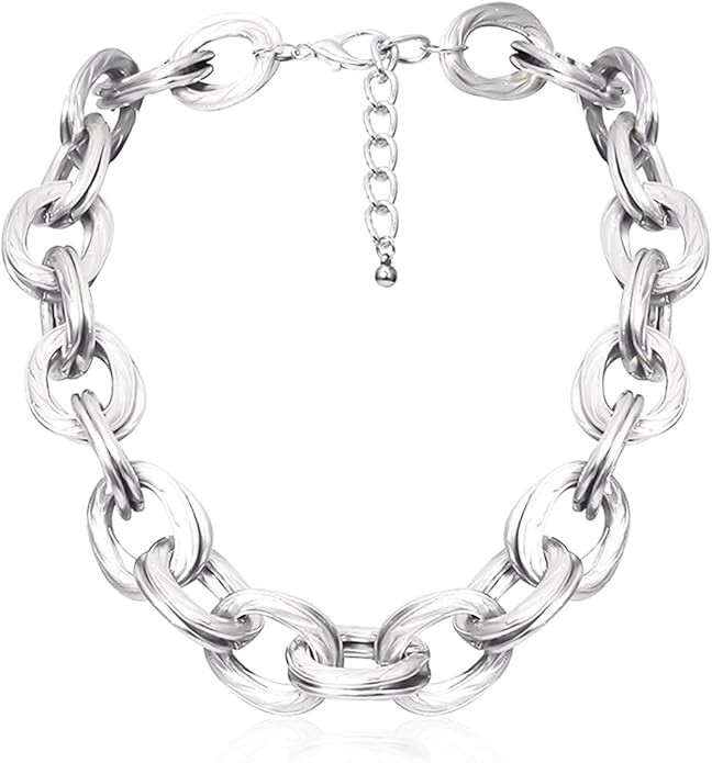 ACEDRE Chunky Choker Necklace Gold Cuban Link Chain Double O Link Necklaces Punk Hip-hop Jewelry ... | Amazon (US)