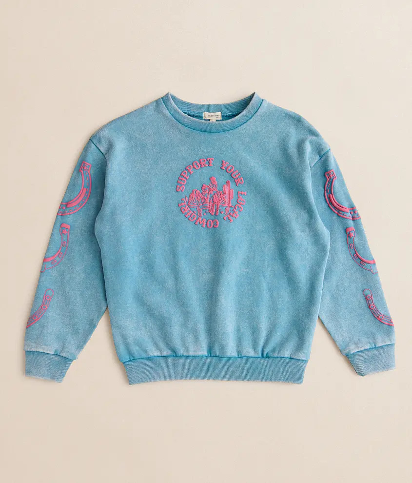 New + ExclusiveGirls - Support Your Local Cowgirl PulloverModish RebelPrice $34.99Color:Light Bl... | Buckle