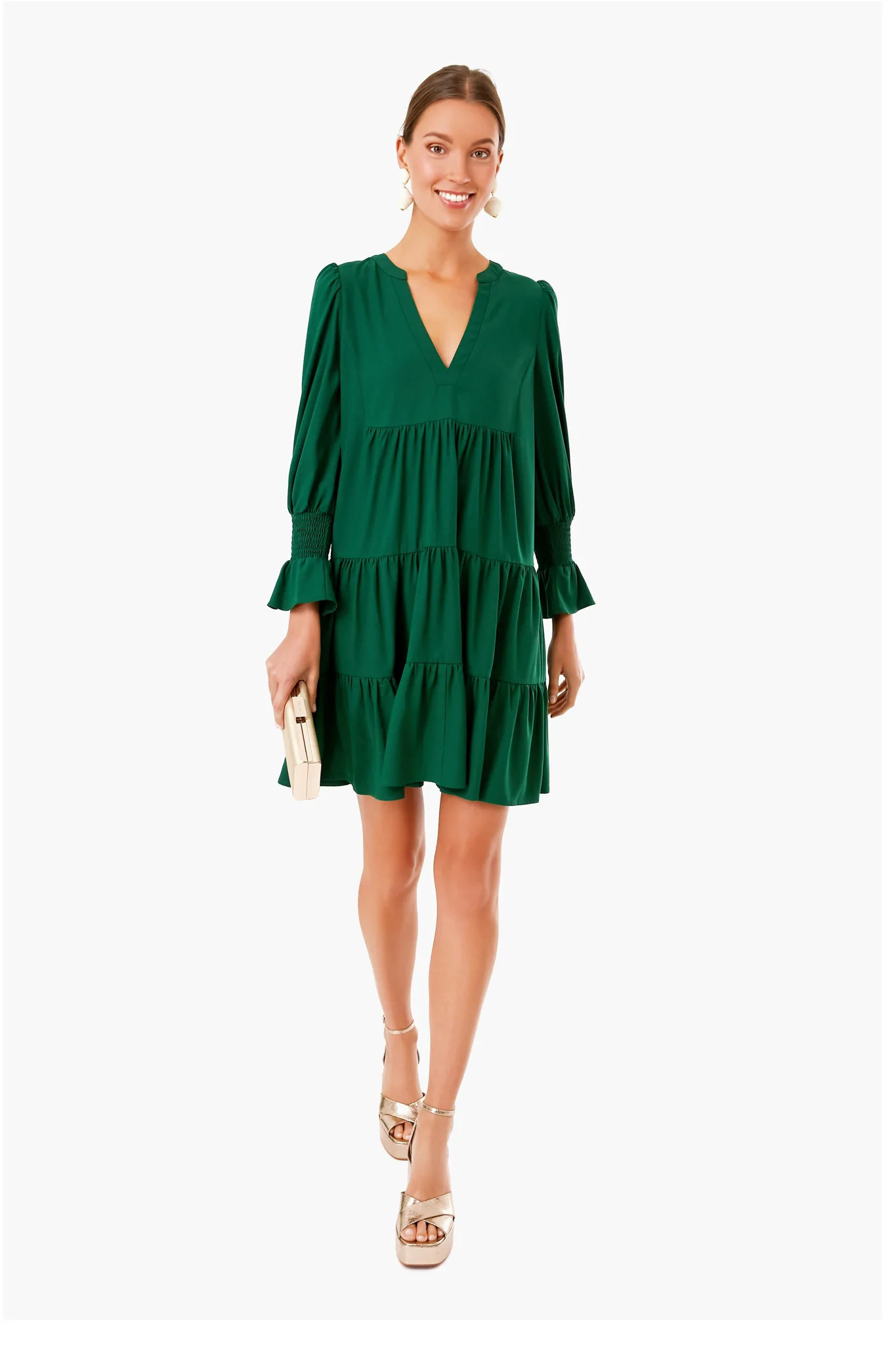 Hunter Green Crepe Kenzo Dress | Tuckernuck (US)