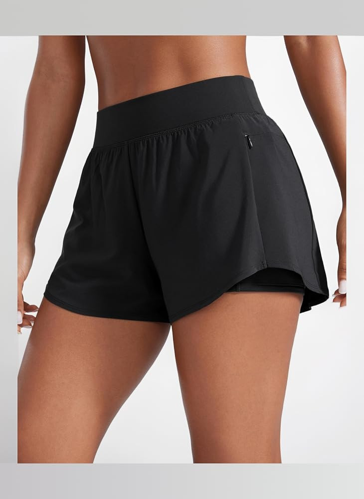 CRZ YOGA 2 in 1 Double Layer Running Shorts 3" | Amazon (UK)