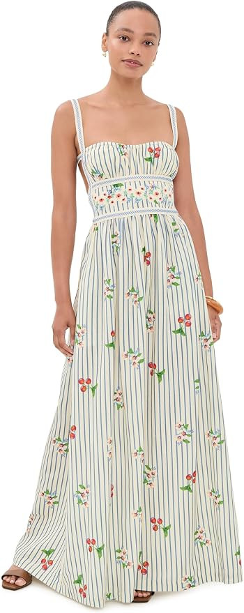 AGUA BENDITA Women's Ameli Basket Embroidered Maxi Dress | Amazon (US)