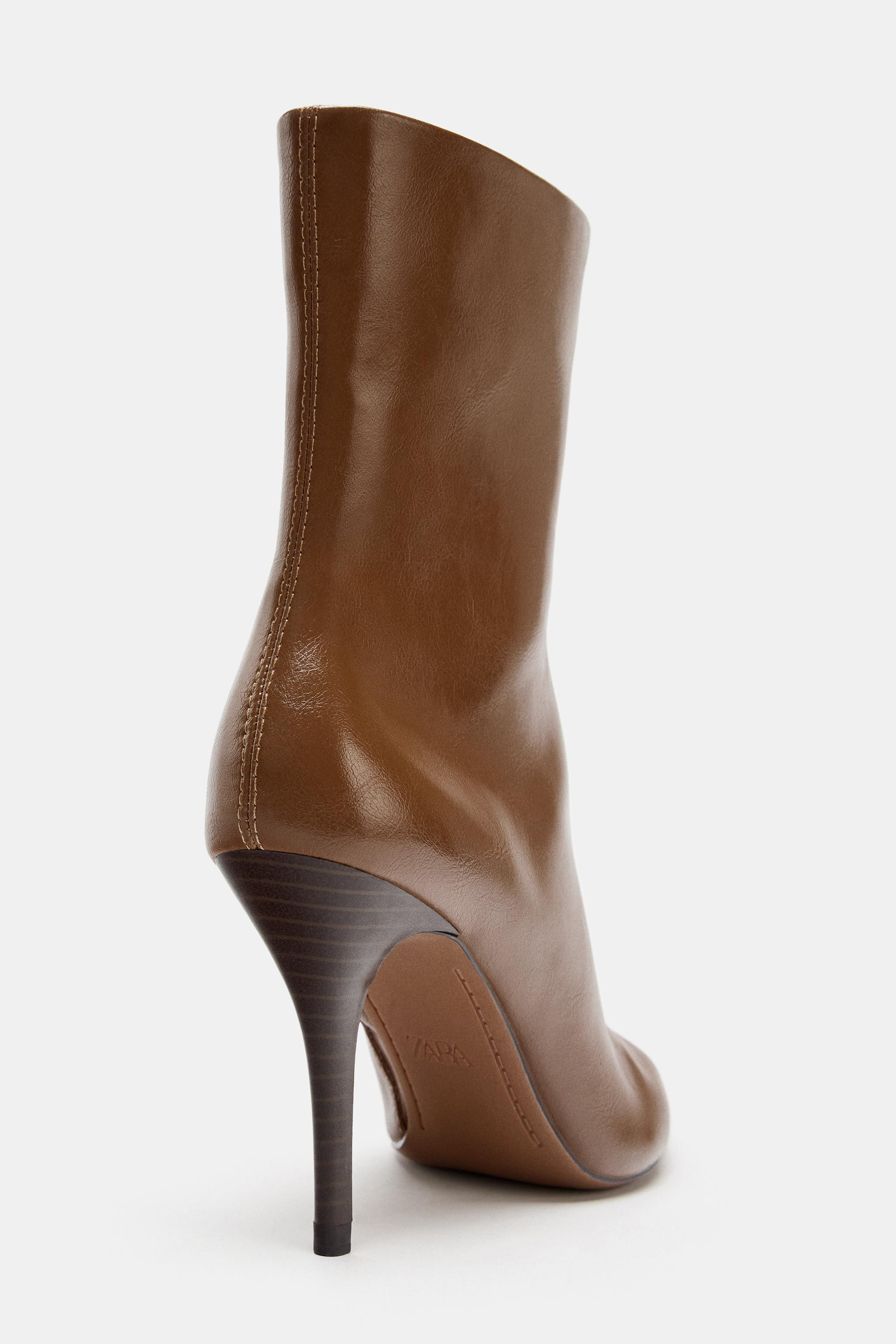 PATENT HEELED ANKLE BOOTS | Zara US