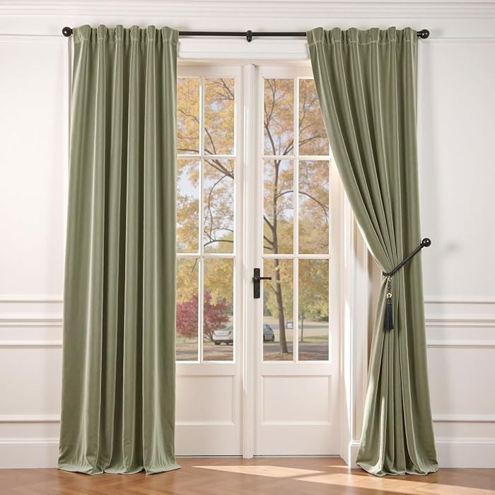 Lazzzy Velvet Blackout Curtains Thermal Insulated Room Window Drapes Super Soft Luxury Curtains f... | Amazon (US)