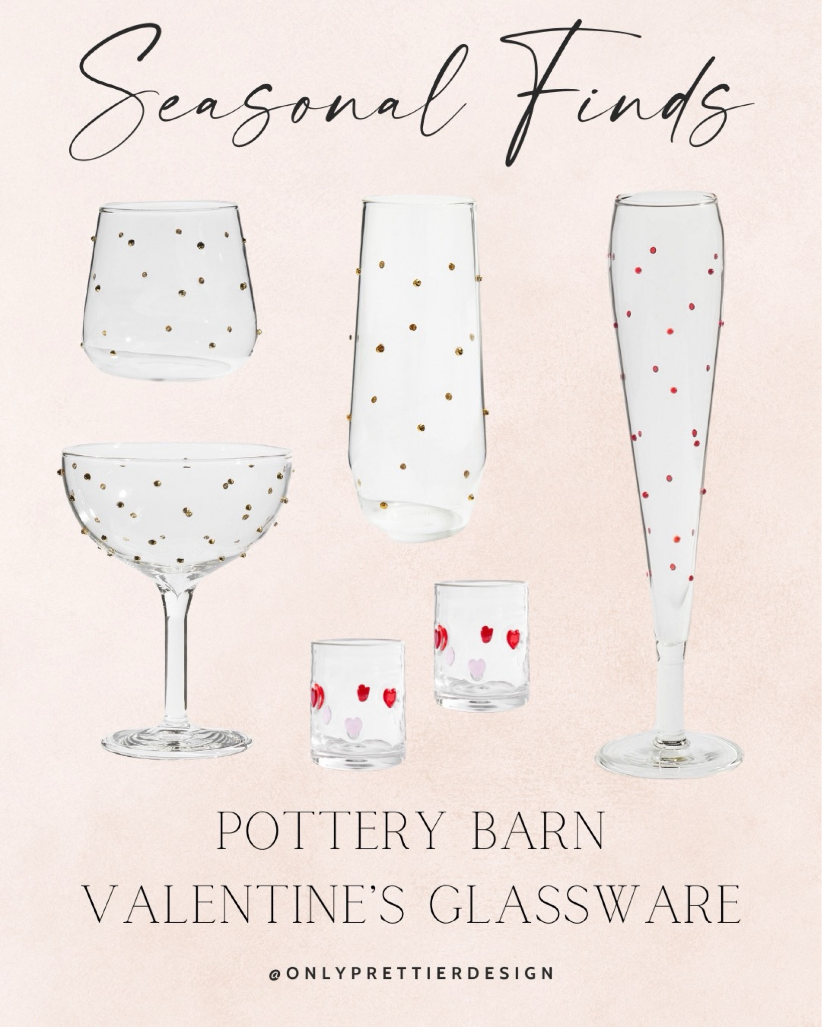 These glasses from Pottery Barn are beautiful and perfecting for celebrating Valentine’s Day! 💗

#LTKhome #LTKSeasonal