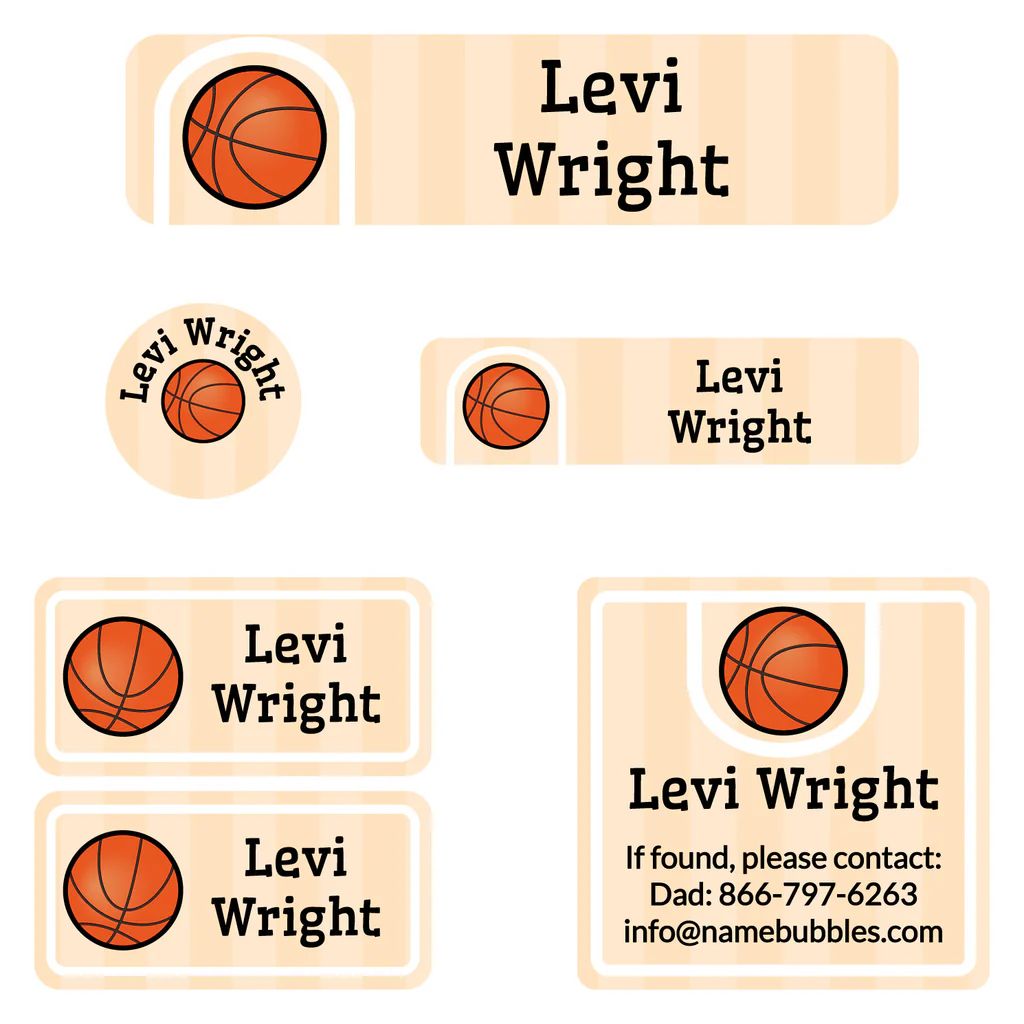 Basketball Camp Labels Pack | Name Bubbles