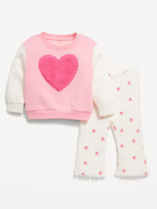 Cozy Fleece Embroidered Patch Sweatshirt and Leggings Set for Baby | Old Navy (US)