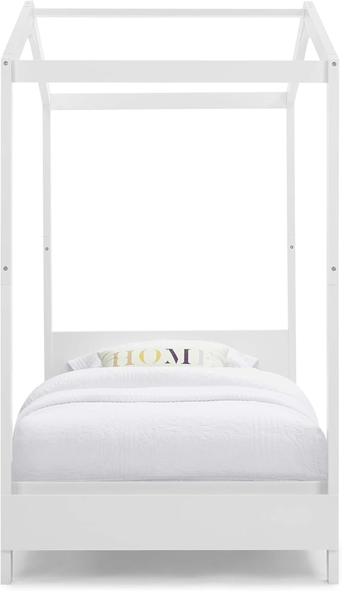 Delta Children Poppy House Wood Twin Bed, Platform Bed - No Box Spring Needed, Bianca White | Amazon (US)