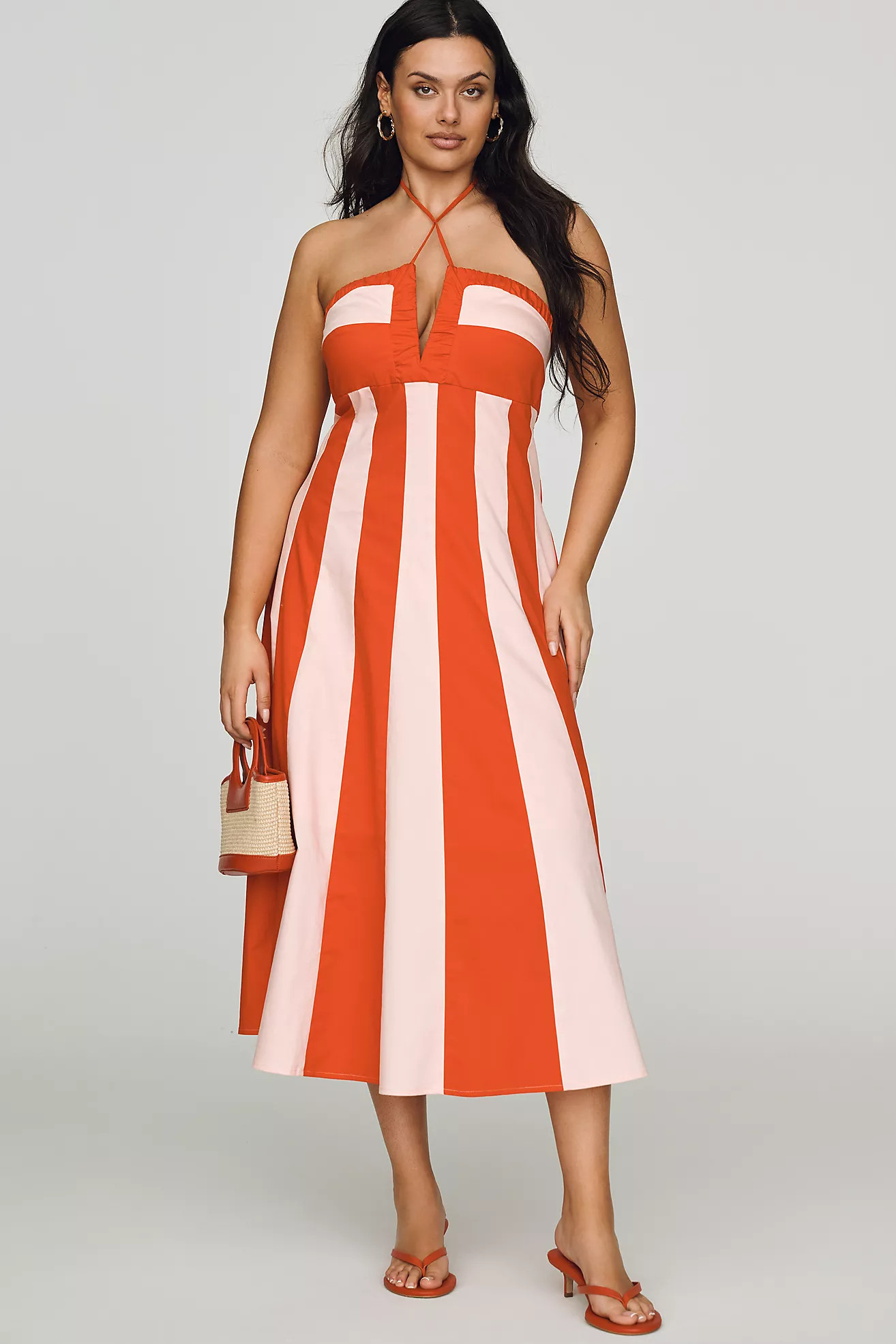 Maeve Halter Colorblock Midi Dress | Anthropologie (US)