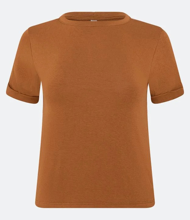 Blusa em Viscose com Dobra na Manga Marrom | Renner (BR)