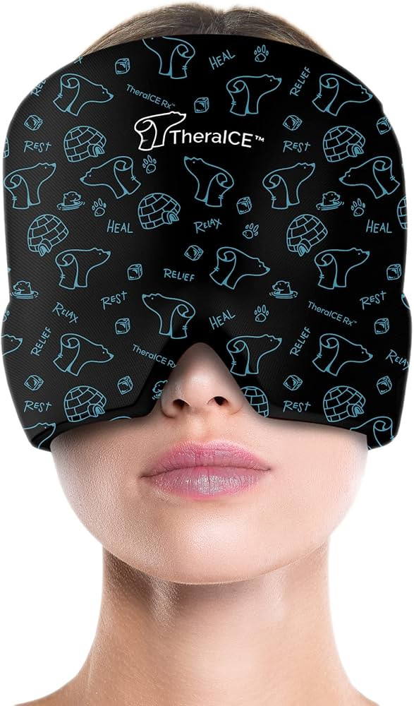TheraICE  Form Fitting Head Gel Ice Cap, Cold Therapy  Ice Head Wrap Ice Pack Mask, Cold Cap | Amazon (US)