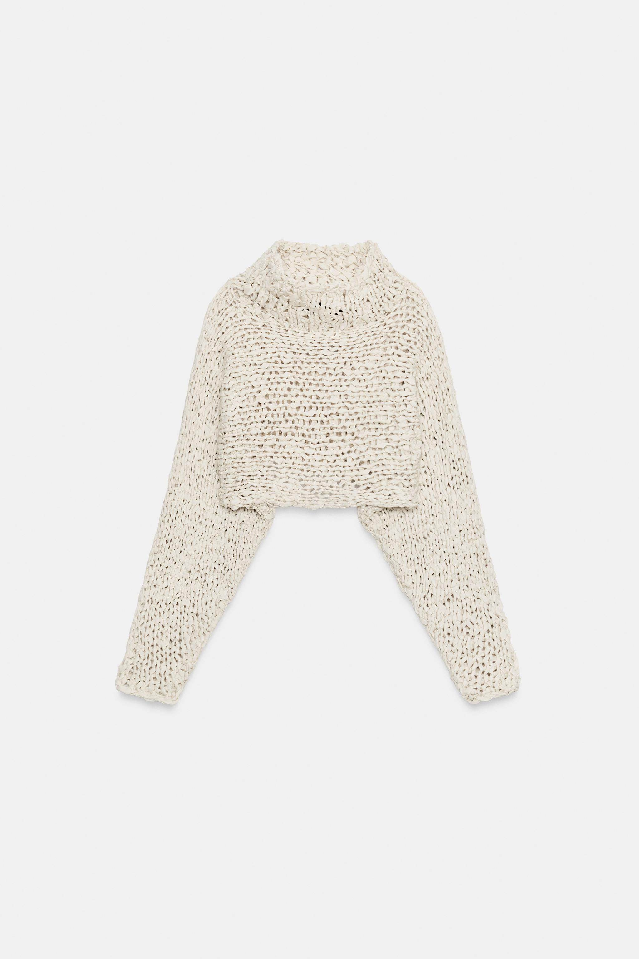 CROPPED KNIT JUMPER WITH INTERTWINED TAPE | Zara US
