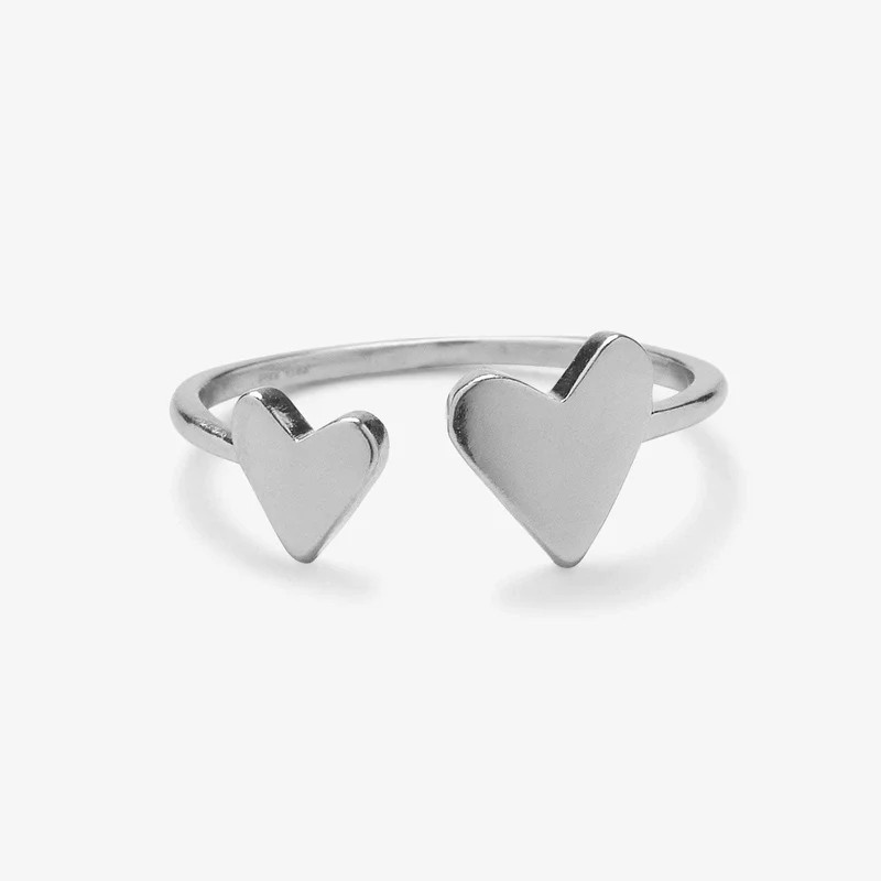 Two Hearts Open Ring - Pura Vida Bracelets | Pura Vida Bracelets