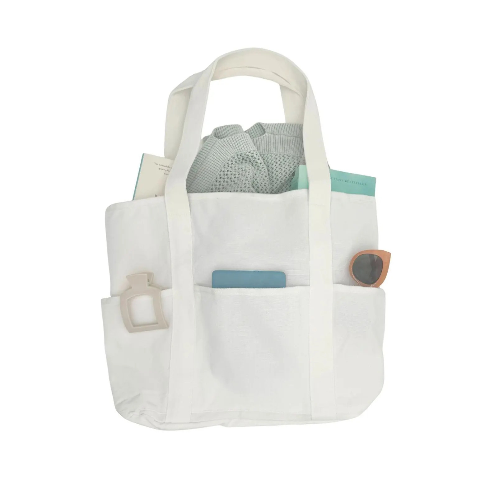 Canvas Tote Bag – Medium Size Everyday Carryall (19” X 14” X 5”) Grocery Tote or Embroide... | Etsy (US)