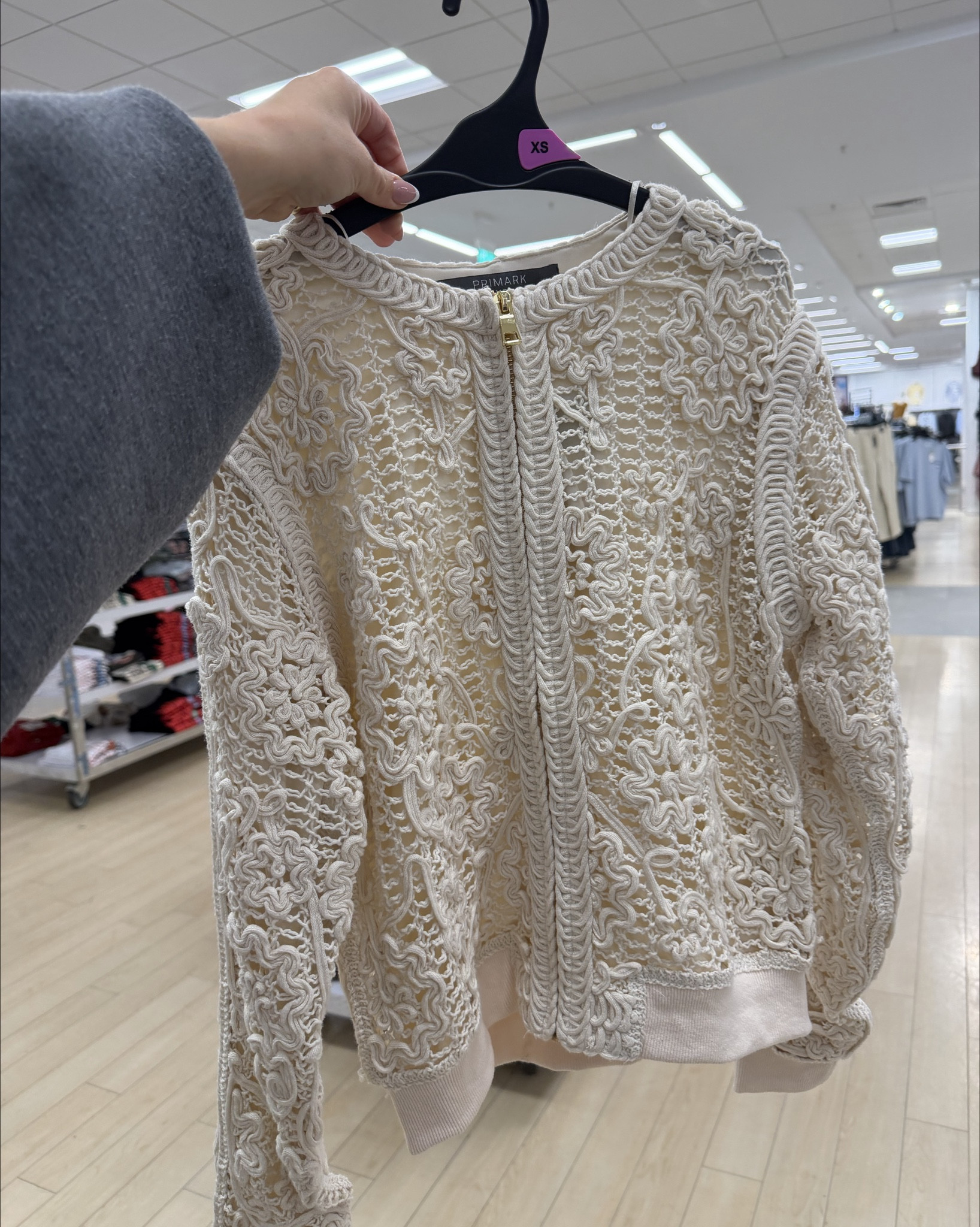 How gorgeous are these crochet bomber jackets they will defo be a sell out!! #crochet #bomberjacket #primark 