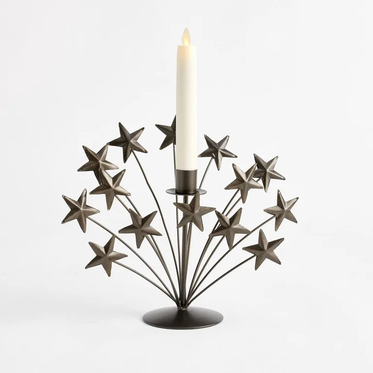 Leutsin Patriotic Star Candle Holder, Vintage Black Metal Star Taper Candlestick for Table Center... | Walmart (US)