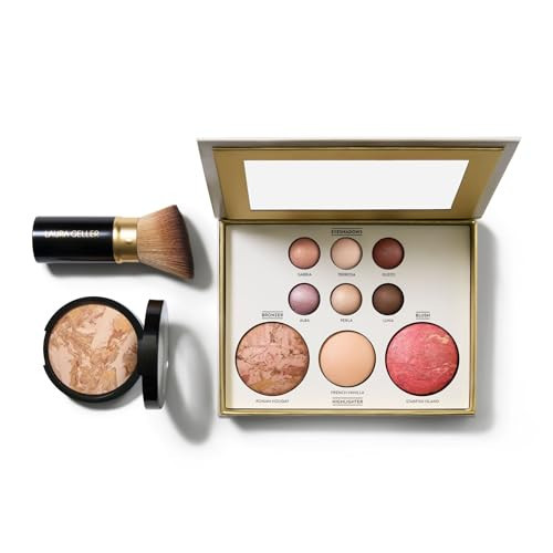 LAURA GELLER Baked Starter Kit Tuscan Dreams - Baked Balance-n-Brighten Powder Foundation + Retractable Angled Kabuki Brush + Best of the Best Palette, Tuscan Dreams medium | Amazon (US)