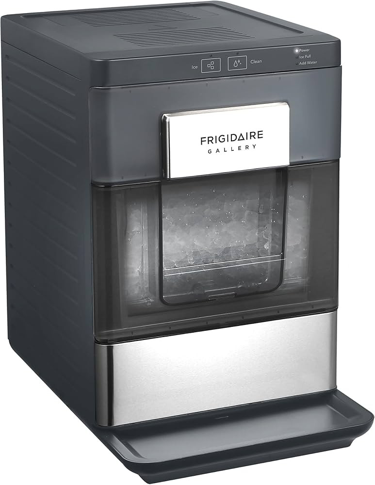 Frigidaire Gallery, 33 Lbs. Countertop Ice Maker, Nugget Shaped Ice, Stainless Steel Trim, Black | Amazon (US)