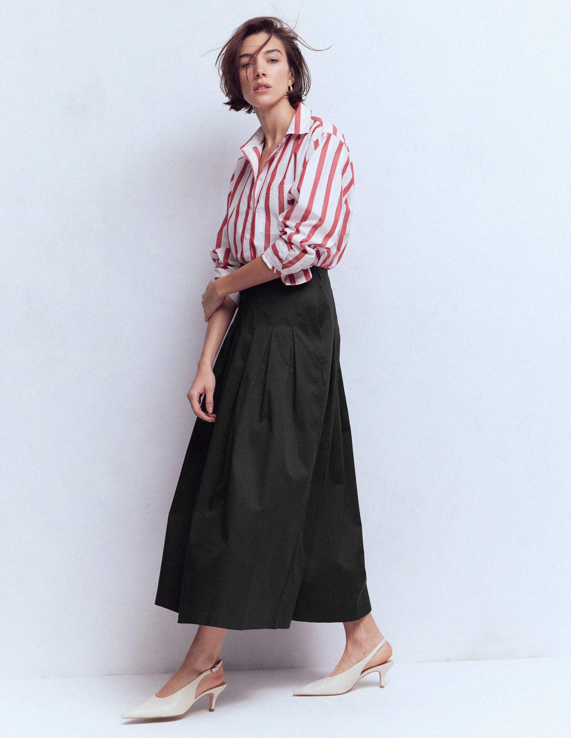 Valentina Sateen Skirt-Black | Boden (US)