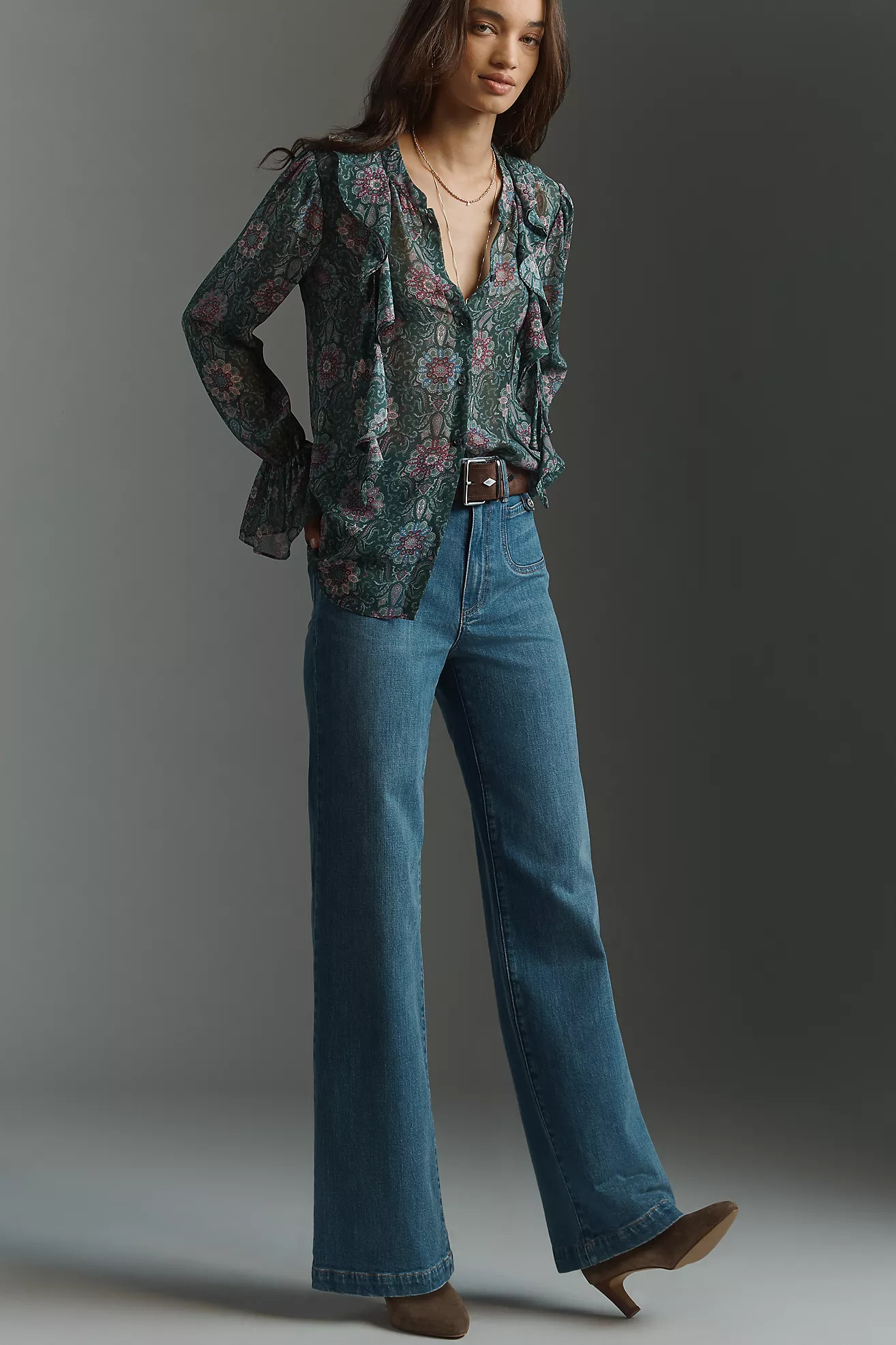 PAIGE Anessa High-Rise Wide-Leg Jeans | Anthropologie (US)