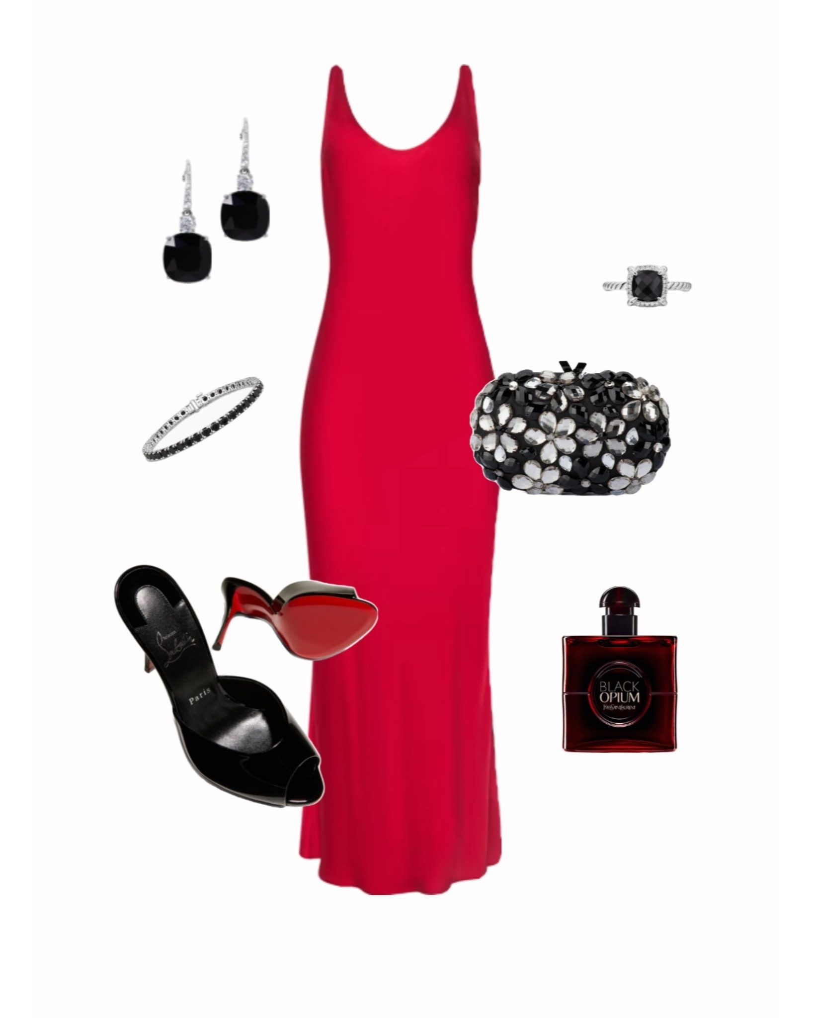 Red dress with black accessories 

#LTKValentine