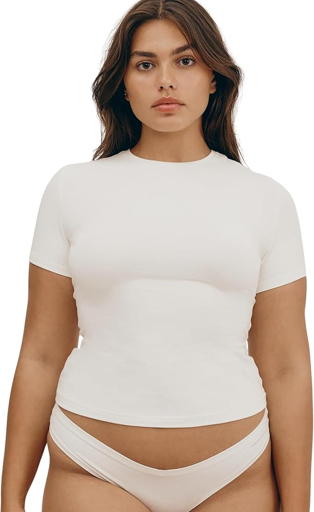 Organic Basics Women's Flex Short Sleeve Cotton T-Shirt | Amazon (US)