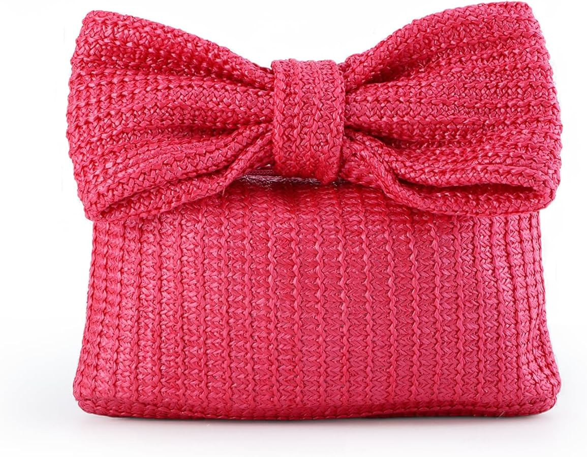 Lanpet Bow Straw Clutch Purses for Women Summer Beach Bag Vacation Woven Puese Handbags for Forma... | Amazon (US)