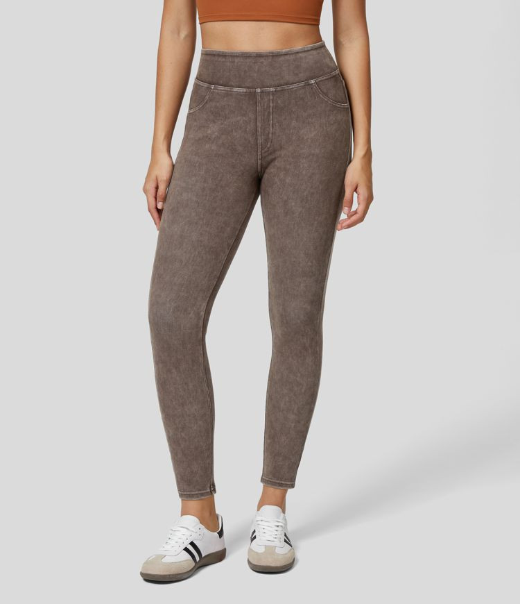 HalaraMagic™ High Waisted Back Side Pocket Stretchy Knit Casual Jeans | HALARA