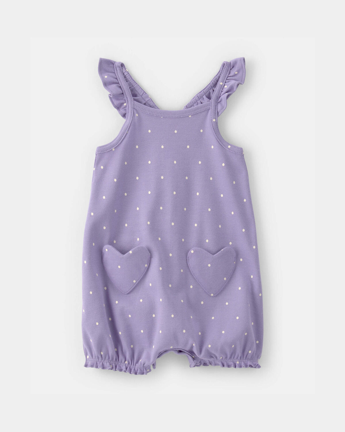 Baby Girl Polka Dots Sleeveless Romper - Purple | Carter's Inc