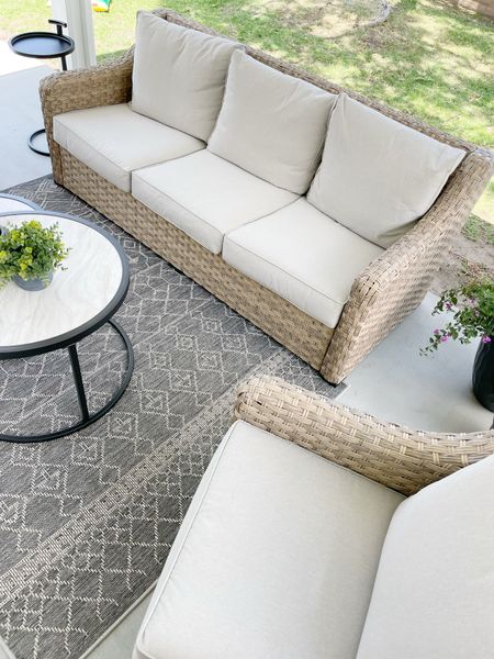Better Homes and Garden patio furniture.  My current patio set is out of stock but I found this similar set that looks awesome.  

Walmart, patio furniture 

#LTKhome